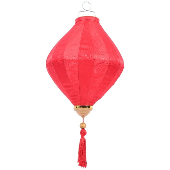 FENGGUIQU Festive Decorative Red Silk Lantern Antique Style Hanging