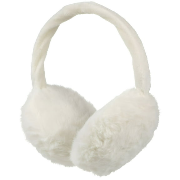 TELOLY White Plush Foldable Ear Warmers for Kids - Winter Ear Muffs