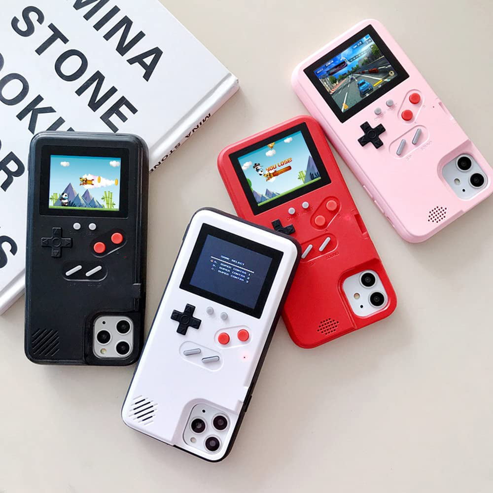 Gameboy Case for iPhone 11, Handheld Game Console Case Playable Game Case  with Built-in Classic Games, Color Display Gaming Phone Case for iPhone 11  Black 