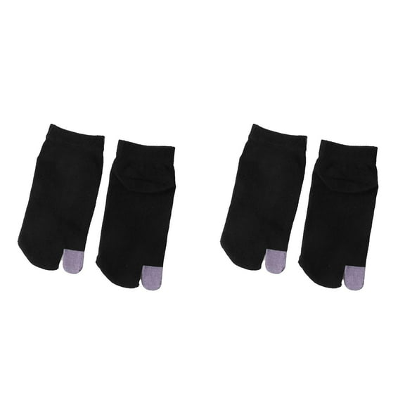 VISALY Tabi Socks Womens Black No Show Socks | Black Socks Size 7-9 Black Leather Belt Women's Spring and Summer Thin Black Socks Size 9-11 Toesox Pilates Socks with Grips for Women Black Socks