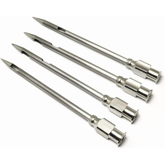 Yoqb 4pcs Injector Needle for Barbecue, Stainless Steel Marinade Turkey BBQ Meat Injector Needle Kitchen Accessories Party Home SuppliesA108
