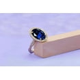 thumbnail image 2 of 2.50Ct Oval Cut Lab Created Blue Sapphire Women's Wedding Pretty Band Ring 14k Yellow Gold Plated, 2 of 5