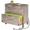 thumbnail image 2 of 2-Drawer File Cabinet, File Cabinet for Home Office, Lateral File Cabinet with Drawers and Charging Station, 2 Outlets and 2 USB Ports, for Legal-Sized Files, for Home Office, Greige BG09UWJ01, 2 of 10