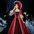 thumbnail image 7 of Tqyyweavej Victorian Dress for Women Medieval Renaissance Dresses 3/4 Sleeve Vintage Queen Wedding Evening Ball Gowns Halloween Costume, 7 of 7