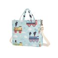thumbnail image 7 of FORMRS Womens Corduroy Tote Bag Crossbody Shoulder Handbag with Pocket, Colorful Trains, 7 of 7
