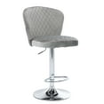 thumbnail image 3 of Set of 2 Kitchen High Bar Chairs Toweling Fabric Bar Stool Chair Height Adjustable Counter Chair with Back Swivel Barstool with Footrest for Kitchen Dining Room(Grey), 3 of 8