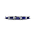 thumbnail image 2 of TriJewels 1.20 ctw Baguette Blue Sapphire and Round Lab Grown Diamond Wedding Band in 14K White Gold, 2 of 6