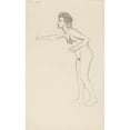 thumbnail image 2 of Adolf Sternschuss 11x14 Gold Ornate Wood Frame and Double Matted Museum Art Print Titled - Act of Standing a Sloping Woman with His Right Hand Pulled Out (1909), 2 of 4