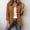 Brown, variant on Women's Ruffled Button-Down Cool Silk Cotton Cardigan, Sweaters