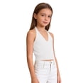 thumbnail image 6 of GiLiling Girls Ribbed Tank Top Summer Sleeveless Crop Top Cute Casual Beach Vacation Camisole (White, 12-18 Months), 6 of 7