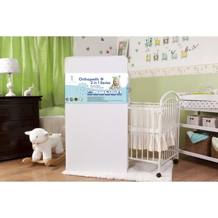 LA Baby Sleepy Night 2-in-1 Orthopedic Crib Mattress, White