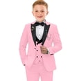thumbnail image 3 of Traje para niños, esmoquin rosa formal, conjunto de 5 piezas, corte ajustado, 5T, 3 of 4