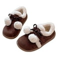 thumbnail image 3 of Quealent Girls Boys Snow Boots Kids Warm Winter Boots Toddler Plush Booties Furry Lined Non-Slip Shoes (Toddler/Little Kid/Big Kid) Brown for Size 11.5, 3 of 8