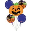 Anagram Happy Halloween Jack-O-Lantern 5pc Balloon Pack, Orange Purple