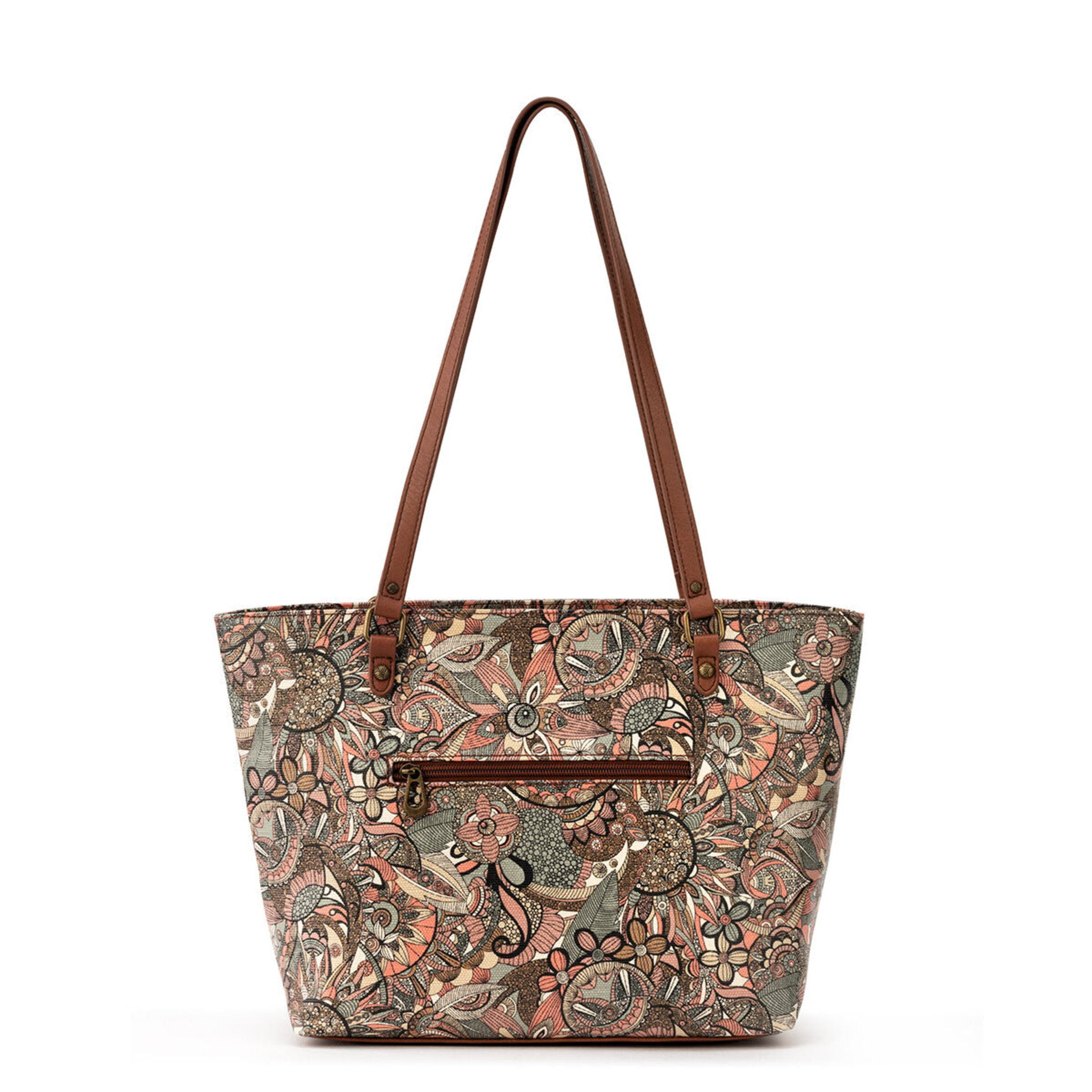 Sakroots Metro Tote Large Women s Purse With Zipper Pocket Handbag Made From Recycled Materials Quilted Olive Spirit Desert Quilted Walmart
