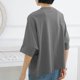 thumbnail image 5 of Fiudx Camisetas para Mujer Camiseta de Color Liso para Mujer Blusas Holgadas de Manga Corta con Cuello Redondo y Abertura Lateral, 5 of 5