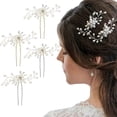 thumbnail image 1 of Horquilla de diamantes de imitación de perlas (4PCS), horquilla nupcial, horquilla para mujeres, horquilla de boda, horquilla de decoración nupcial nupcial para mujeres, horquilla de boda, 1 of 5