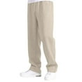 thumbnail image 2 of HOWPAY Boys Sweatpants Baggy Elastic Waist Drawstring Solid Color Workout Casual Joggers Open Bottom Wide Leg Pants with Pockets Sweat Pants Beige, 2 of 5