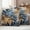 Light Beige Gray Green Tan, variant on Navy Blue Brown Outdoor Waterproof Pillow Covers, Tropical Palm Leaves Retro Decorative Square Throw Pillowcase Sofa Cushion Sham for Patio/Couch/Chair, 16"x16" 2 Pack