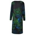 thumbnail image 5 of Awdenio Winter Dress Women Casual Hedging Print Ethnic Style Long Skirt Long Sleeve Loose Dress, 5 of 5