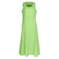 thumbnail image 4 of Vestido Sin Mangas Vestidos de playa de verano Bolsillos europeos Chaleco Vestido Ropa femenina (Verde L) Cgtredaw Para estrenar, 4 of 9