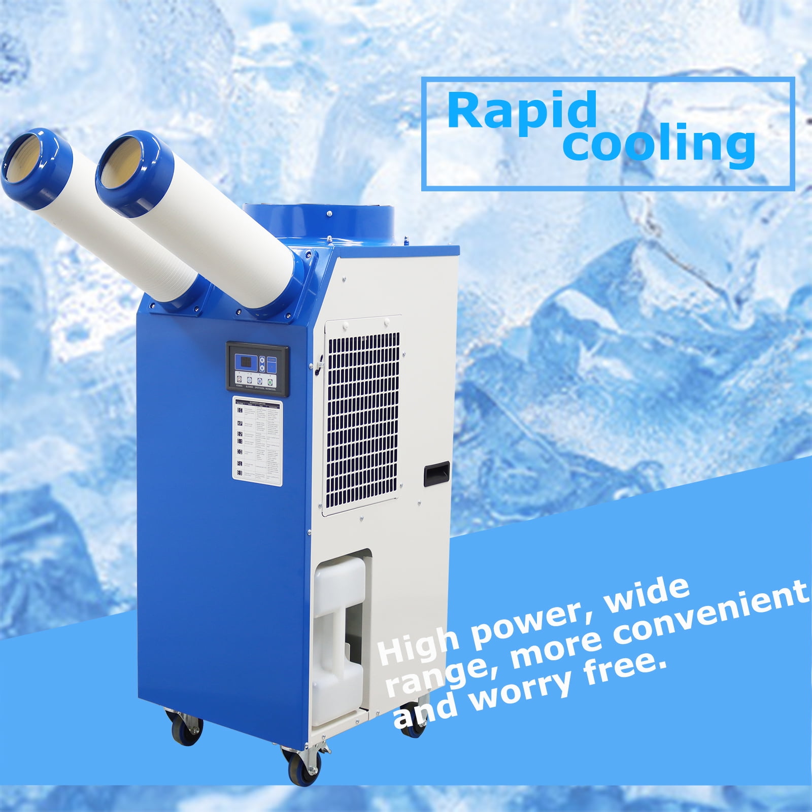 Industrial Air Conditioner Portable Industrial Cooling Unit 12000 BTU/h with 14L Tank 110V