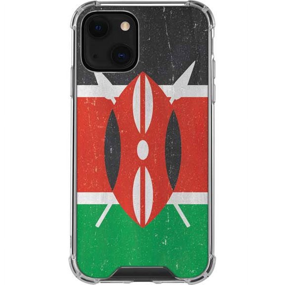 Skinit Countries of the World Kenya Flag Distressed iPhone 13 Mini Clear Case