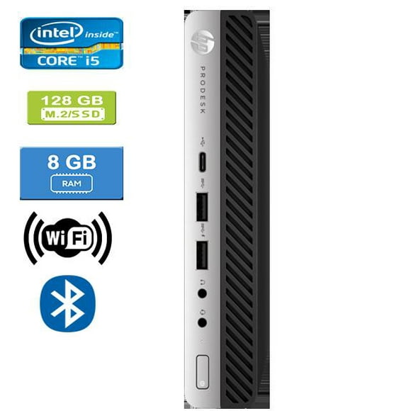 Refurbished: HP 600 G4 MINI Intel Core i5-8500T 2.10 GHz, 8GB, M.2/128GB SSD, Win 10 Pro