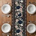 thumbnail image 6 of Halloween Table Runner - 90 Inch Long, Kitchen Dining Table Runner Dresser Scarves, Horror Skull Flower Leaf Floral Textured Farmhouse Decor for Coffee Tables Wedding Party Banquet, 6 of 8
