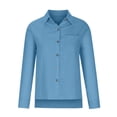 thumbnail image 4 of Karight Womens Button Down Shirts Cotton Linen Dress Shirt Long Sleeve Oversized Boyfriend Solid Tunic Tops with Pockets, 4 of 7