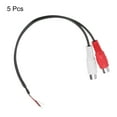thumbnail image 3 of Uxcell 5Pcs Speaker RCA Female Plug Jack to Bare Wire Open End Audio Cable Adapter for Amplifier Receiver Speaker 9.84", 3 of 6