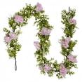 thumbnail image 2 of Enredaderas de flores artificiales con cerezos en flor, eucalipto, rosa, azul, decoración del hogar, flexibles, sin mantenimiento, 35 cm, 2 of 5