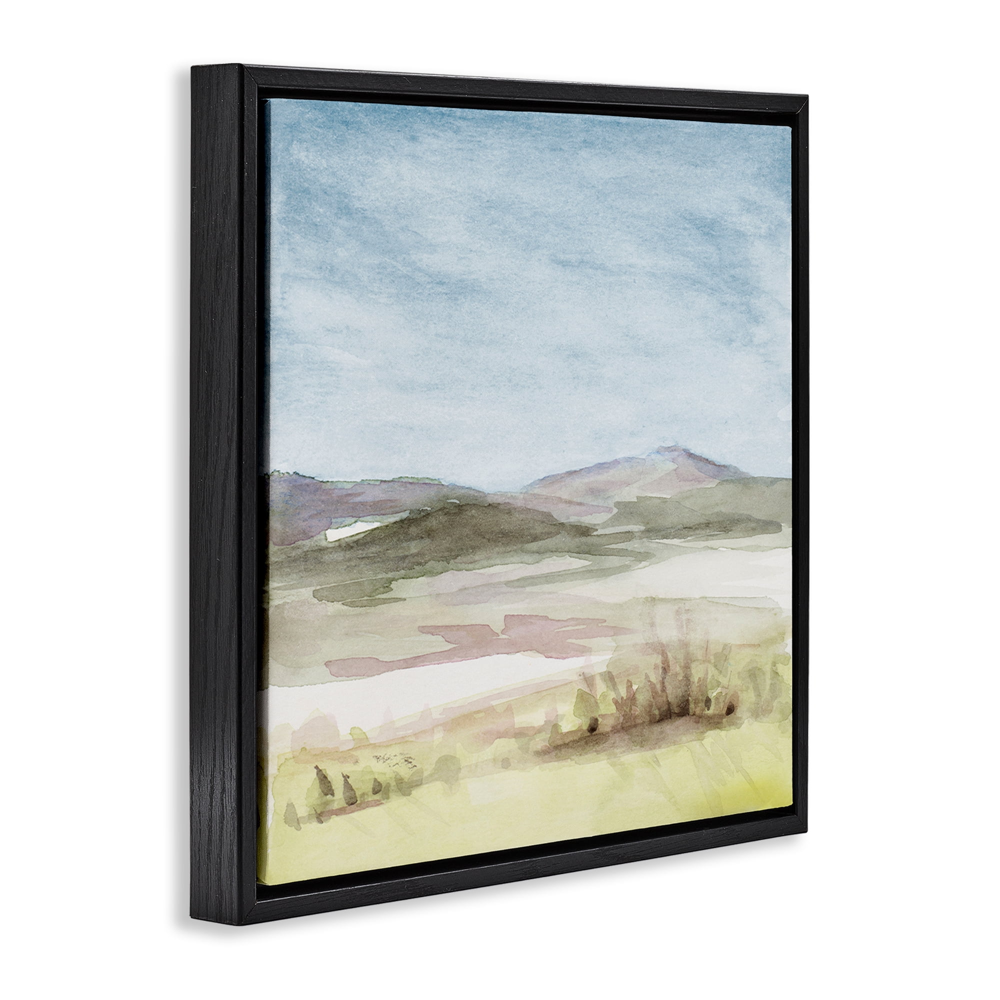 Stupell Industries Crisp Morning Mountains Landscape & Nature Painting Black Floater Framed Canvas Art Print Wall Art, 18 x 18