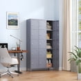 thumbnail image 2 of 15 Door Storage Locker 72 Inch Metal with Lock for Employees, Home Gym, Office, School, Garage,Gray, 2 of 8