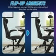 thumbnail image 6 of YRLLENSDAN Adjustable Swivel Rolling Adults Teens Gaming Chair with Headrest and Armrest, Black, 6 of 8
