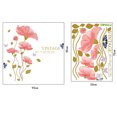 thumbnail image 4 of Vintage Beautiful Pink Flowers Wall Decal Sticker - DIY PVC Removable Transparent Film Self-Adhesive Mural Art Wall Decor for Living Room, Bedroom Kids Room Nursery TV Sofa Background, 4 of 6