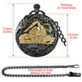 thumbnail image 7 of Train Steampunk Pocket Watch, Quartz Musical Movement Pocket Watch Music Box Fob Watch with Chain, 7 of 7