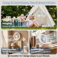 thumbnail image 6 of DAYBETTER Rechargeable Camping Fan with Light, 3-in-1 Hanging Desk Fan Lantern with 3 Speeds & 3 Lighting Modes, USB Battery Powered LED Portable Fan for Outdoor Tent, Office, Home, Emergency, White, 6 of 7