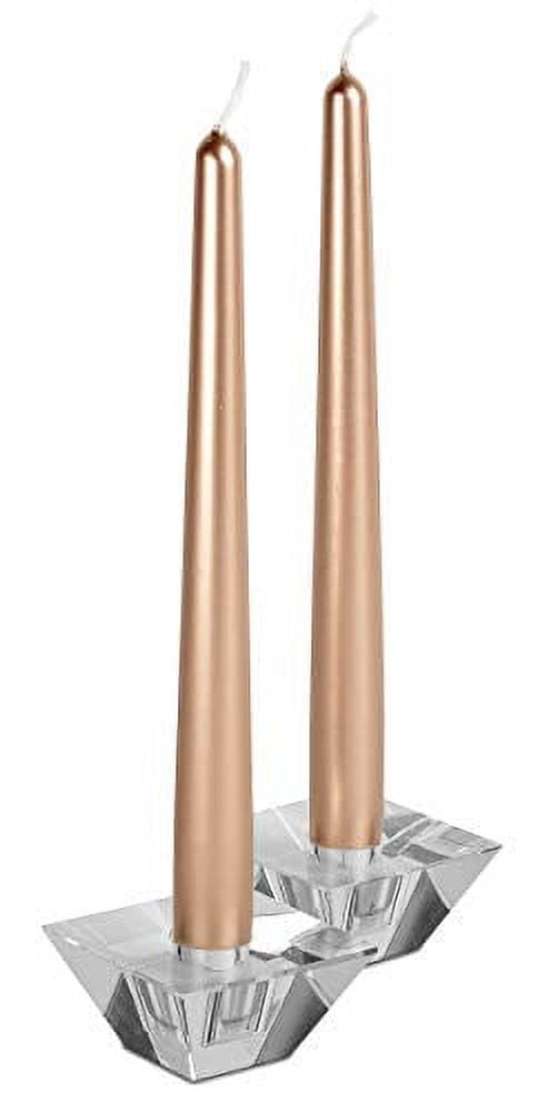 Hyoola 14" Metallic Copper Dripless European Made Taper Candles, Unscented Paraffin Wax with Cotton Wicks, 12-Pack