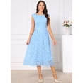 thumbnail image 3 of DARING DIVA Women's Boat Neck Vintage Formal Wedding Guest Lace Dress L Sky Blue, 3 of 5
