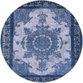thumbnail image 1 of Ahgly Company Indoor Round Mid-Century Modern Sapphire Blue Oriental Area Rugs, 6' Round, 1 of 6