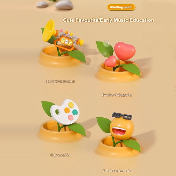 Trompeta De Dibujos Animados Trompeta duradera de dibujos animados, diseño creativo, trompeta pequeña, juguete de cuerno para niños pequeños Likrtyny libre de BPA