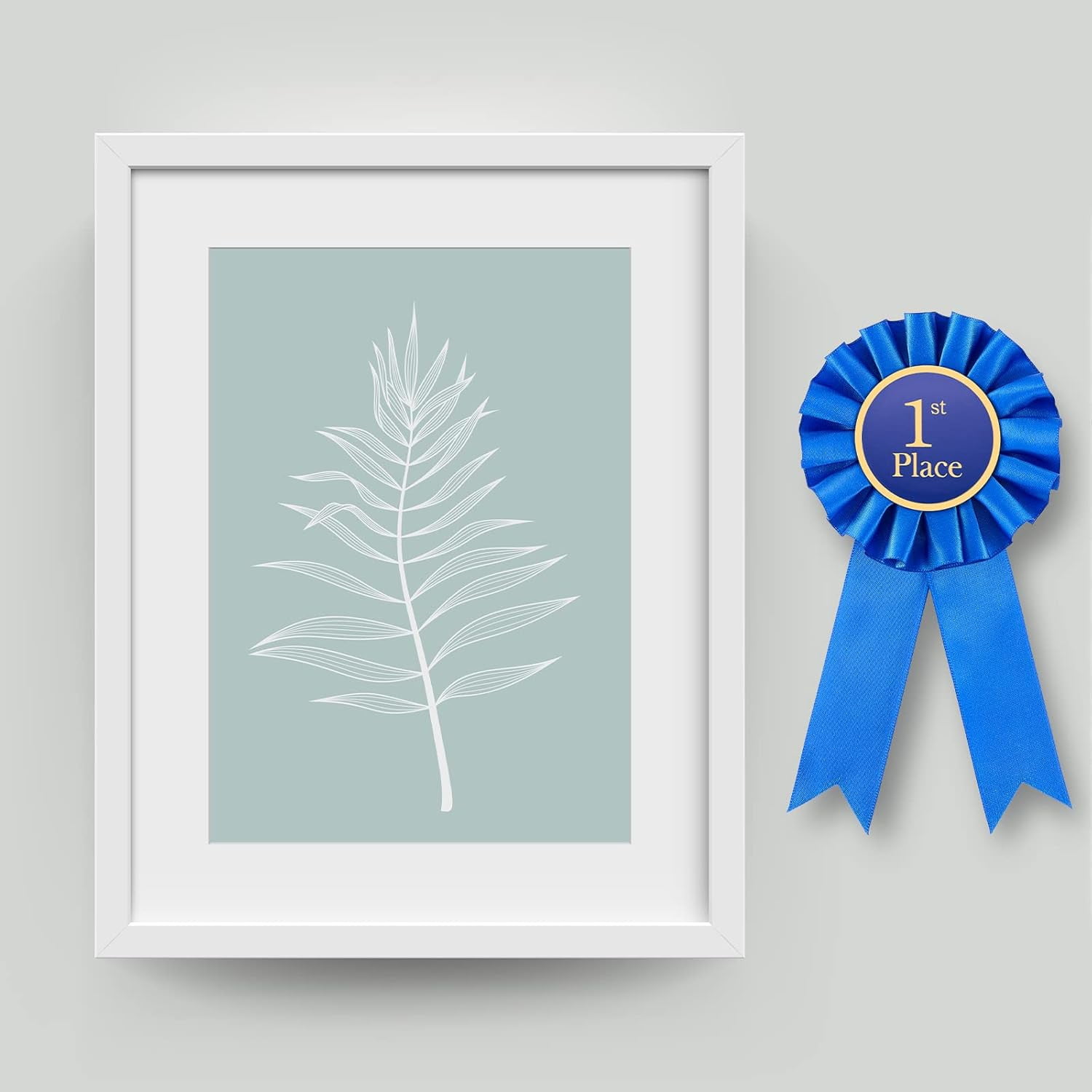 Award Ribbon Rosette Set Satin Participation Ribbon Honorable Awards Badge Blue Red and White Prizes 1st 2nd 3rd Place Medals for Classroom Prize Science Fair Talent Show(12 Pcs)