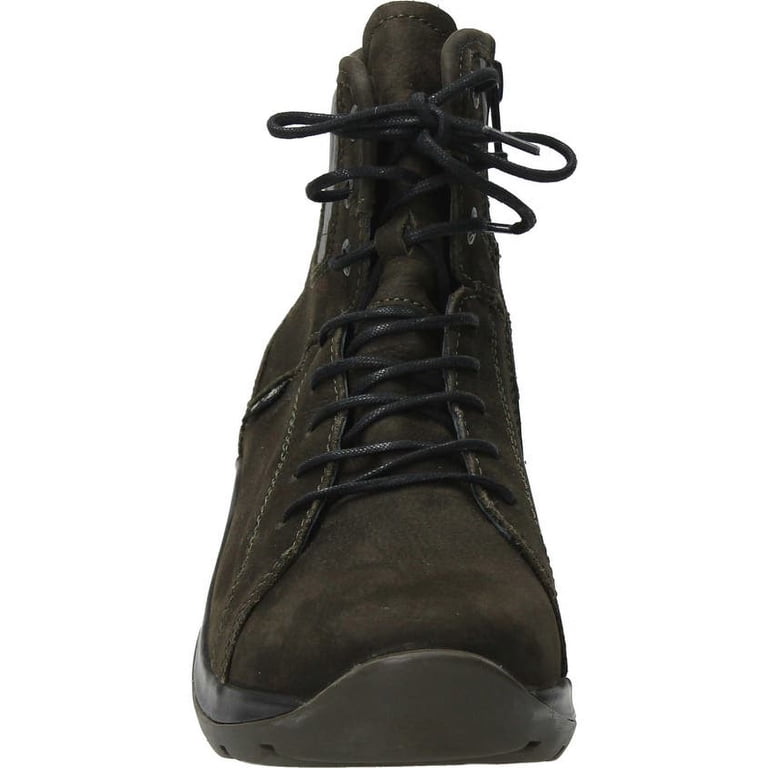 Wolky Women's Phoenix WR Ankle Boot - Greased Nubuck Leather, Wedge Heel, Zip Closure