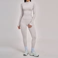 thumbnail image 1 of Top-kevin 2 Piece Seamless Ribbed Workout Sets With Zip Up Jacket High Waisted Gym Yoga Leggings, 1 of 6