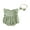 Green, variant on Loicainy Infant Baby Toddler Girl Solid Color Romper 3 6 12 18 Months Flying Sleeve Crew Neck Bodysuit with Bow Headband Set