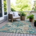 thumbnail image 6 of Addison Rugs Chantille Indoor/Outdoor Transitional Damask Teal Washable Rectangle Rug, 3' x 5', 6 of 6