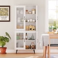 thumbnail image 4 of Costway Armoire de Garde-Manger de Cuisine avec Portes Cannelées Translucides et Tablette Ajustable, 4 of 10