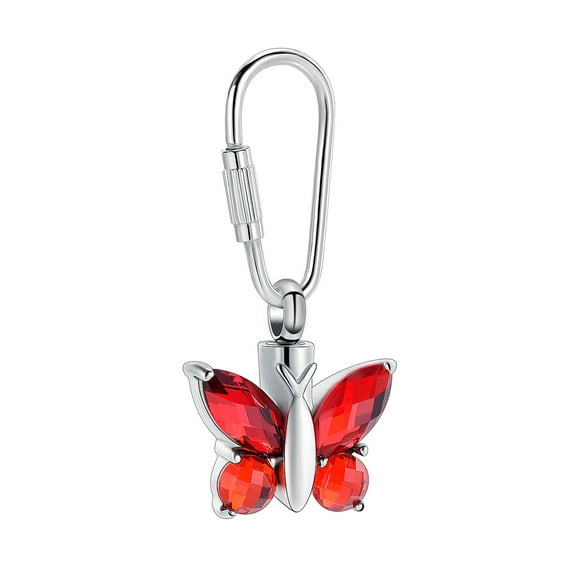 Crystal Butterfly Cremation Jewelry for Ashes Urn Keychain for Pet Ashes Dog Cat Keepsake Memorial Urn Keychain Ash Holder