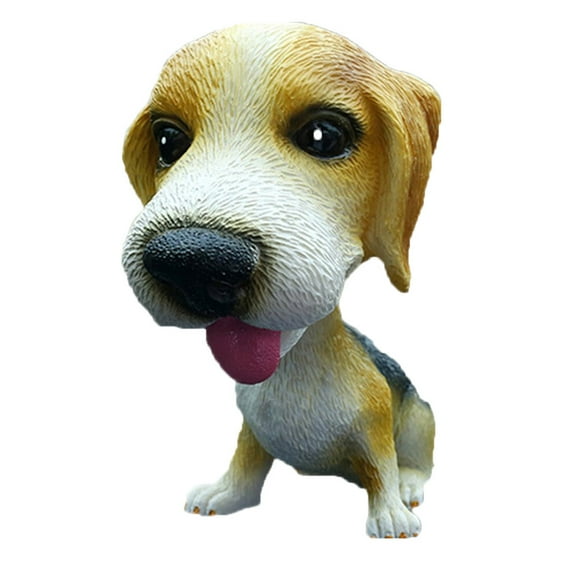 KAKOWELY Car Ornaments Nodding Dog Car Auto Dash Shaking Resin Yellow Hound Dog Toy,2.56"X2.56"X3.94"